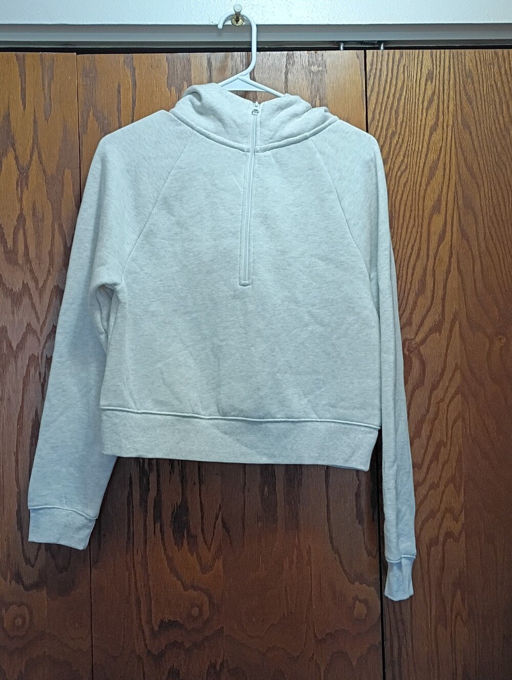 NWT Wild Fable Women's Light Gray Half-Zip Hooded Pullover